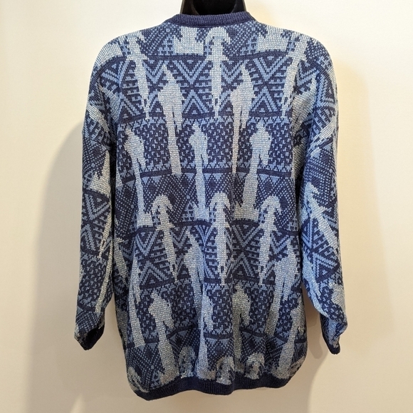 𝅺vintage oversized blue knit sweater small - Picture 4 of 8